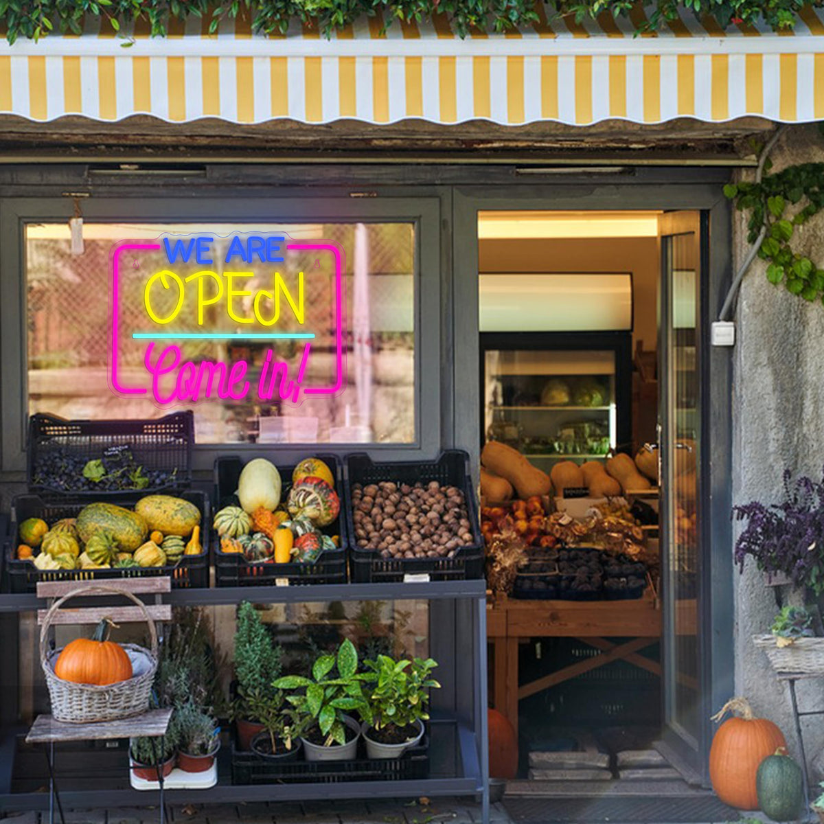 LISIGNVE We Are Open Neon Sign LED Open Sign Come In for Business Store Front Dimmable Open Welcome Neon Light for Cafe Bar Restaurant Window Decor