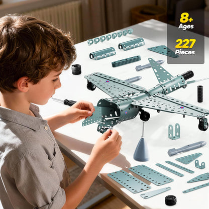 MSKOLER Building Toys Model Airplane Kits for Boys 8-12, Project Building Toys for Kids, Educational Assembly Science Kit, Airplane Toy, Birthday Gifts for Teenagers Boys Ages 8 9 10 11 12