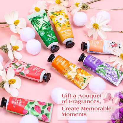 VISCOO 7 Pack Hand Cream Gifts Set for Women,Stocking Stuffers for Women,Teengirls,Christmas Gifts Bulk Gifts,Small Gifts,Mini Moisturizing Hand Lotion Travel Size in Bulk for Dry Cracked Hands