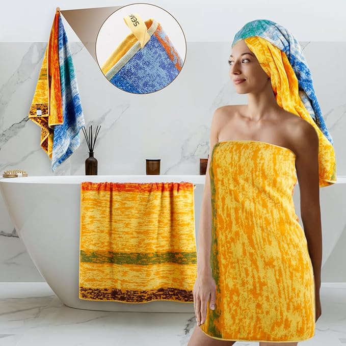 SEMAXE Luxury Bath Towel for Bathroom, 100% Cotton Towel
