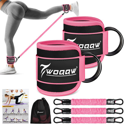 Ankle Resistance Bands with Cuffs, Leg and Glutes Workout Equipment, Resistance Bands with Ankle Straps for Cable Machine Kickbacks, Booty Workouts, Lower Body Exercises - Home Gym Exercise Equipment