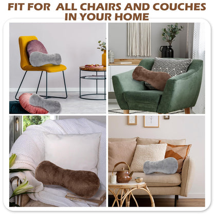 1 Pc Neck Pillow for Recliner Headrest Pillow Bone Shaped Chair Plush with Adjustable Strap Neck Support and Pain Relief Curve Head Cushion for Car Travel Airplane (Grey)