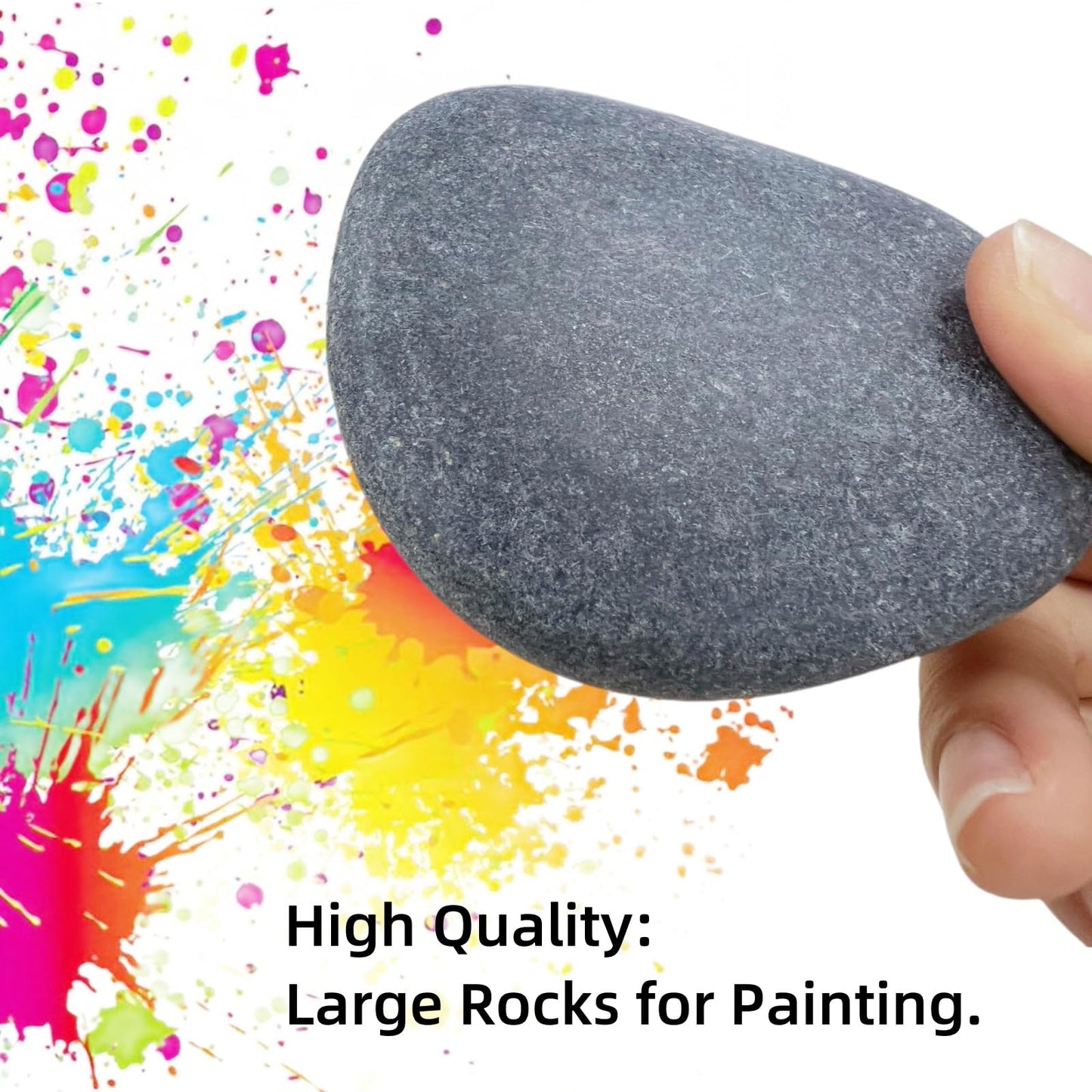 CYLHCM 24 PCS Rocks for Painting, 3"-4" Flat DIY Painting Rocks, Large Smooth Rocks for Crafts, Arts,Decoration, Kindness Rocks Hand Picked for Painting