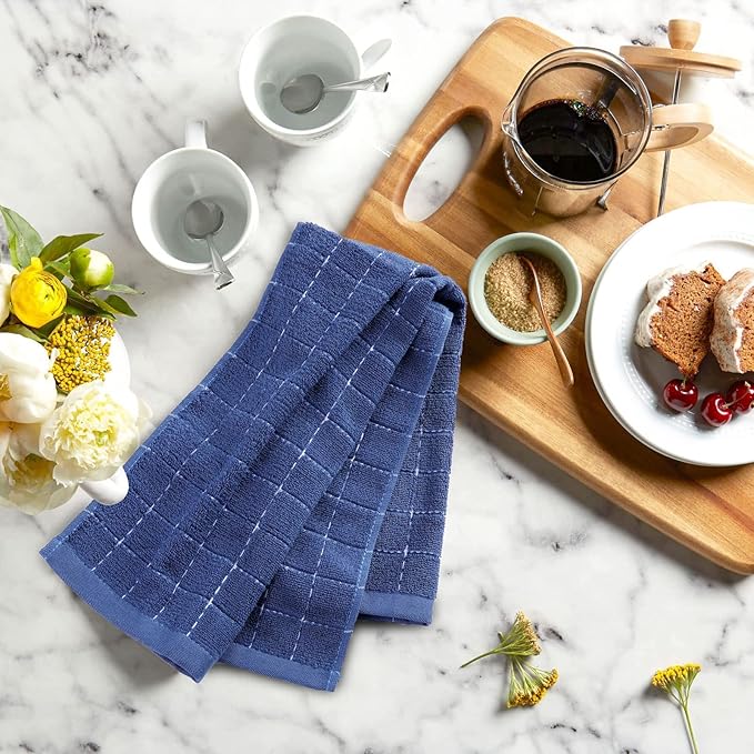Mordimy 100% Cotton Terrycloth Kitchen Towels and Dishcloths Sets, Soft and