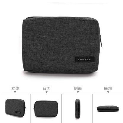 BAGSMART Electronics Accessories Organiser Bag, Portable Electronics Carrying Case Travel Small for Cables, Powerbank, Earphone, USB sticks, SD Card (Black)