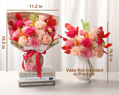 lovenfold Flowers for Delivery,Preserved Flowers Bouquets,Purple Rose Bouquets That Last 1-3 Years,Birthday Flowers Gifts for Women Mom Grandma Wife Friends