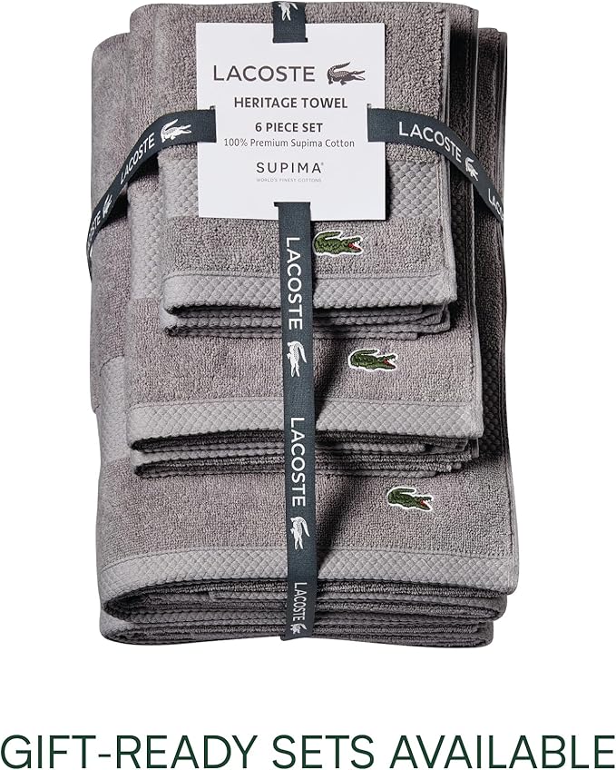 Lacoste Heritage 100% Supima Cotton Tub Mat, Premium Super Soft Bath Towel