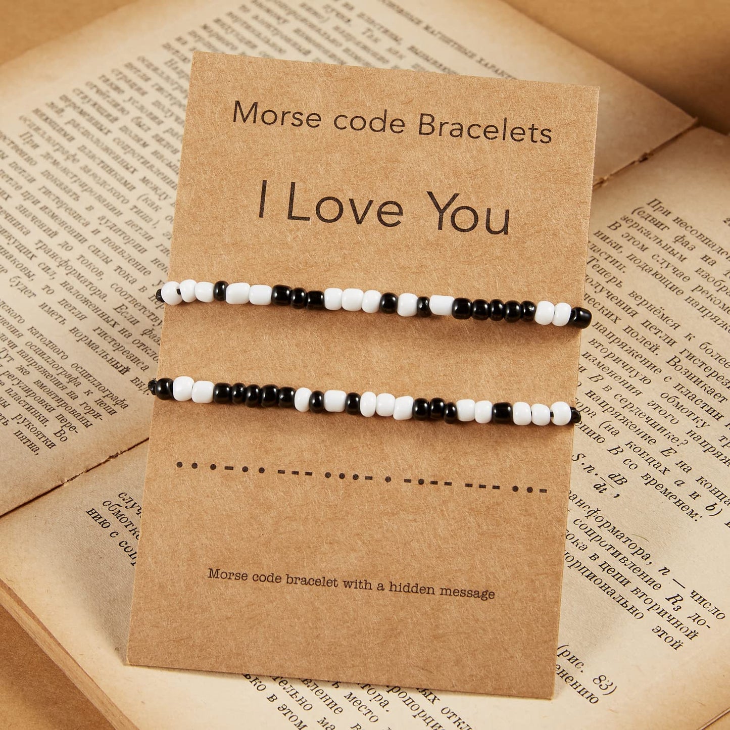 Desimtion Christmas Couples Bracelets I Love You Morse Code Matching Bracelets for Couples Gifts for Him and Her, Long Distance Relationship Gifts for Boyfriend and Girlfriend