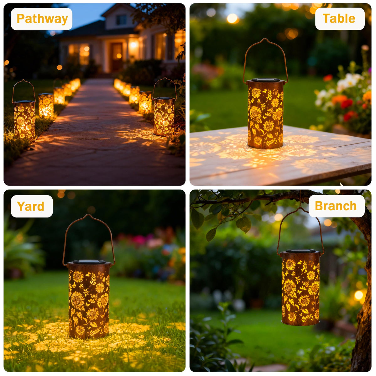 ANYTALK Mothers Day Gifts, Birthday Gifts for Women Mom Grandma, Sunflower Solar Lanterns Outdoor Waterproof, Hanging Solar Lights for Yard, Patio, Porch, Garden Decor