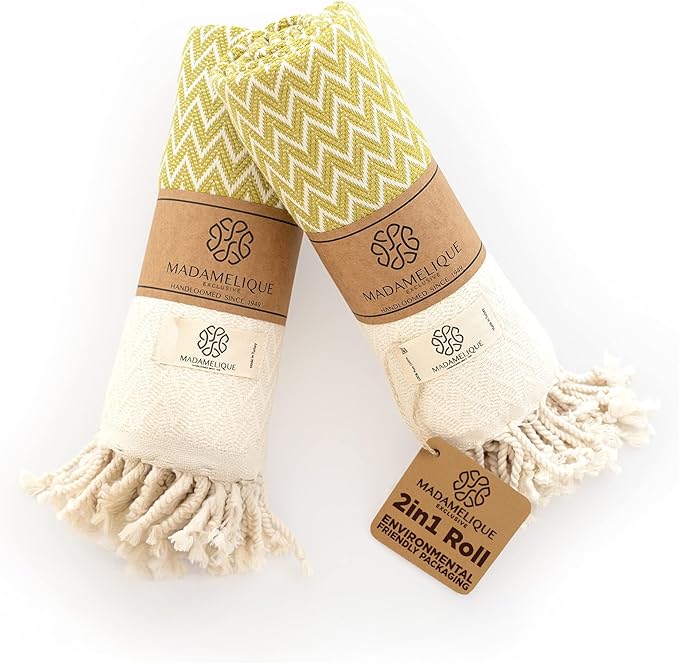 Madamelique Exclusive Hand Towels Set of 2-18 x 40 Inches