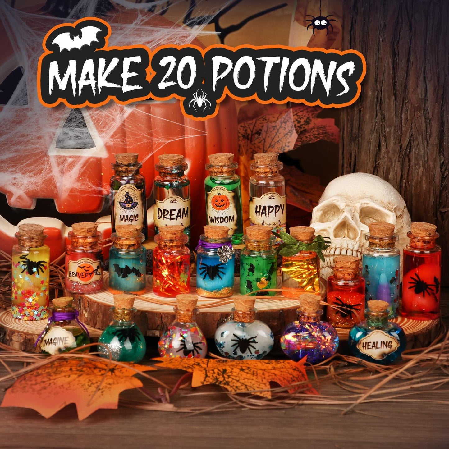 Mystery Potions DECOHOME Kit for Kids, 20 Magic Mix Wizard Potion Bottles, Craft Toys Creative Christmas Birthday Gifts for Boys & Girls Age 6 7 8 9 10+