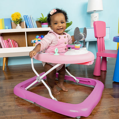 Bright Starts, Disney Baby, Minnie Mouse Forever Besties 2-in-1 Activity Walker with Removable Toy Station with Lights, Songs & Sounds, Adjustable Height, Foldable, Easy to Clean, Pink, Age 6 months+