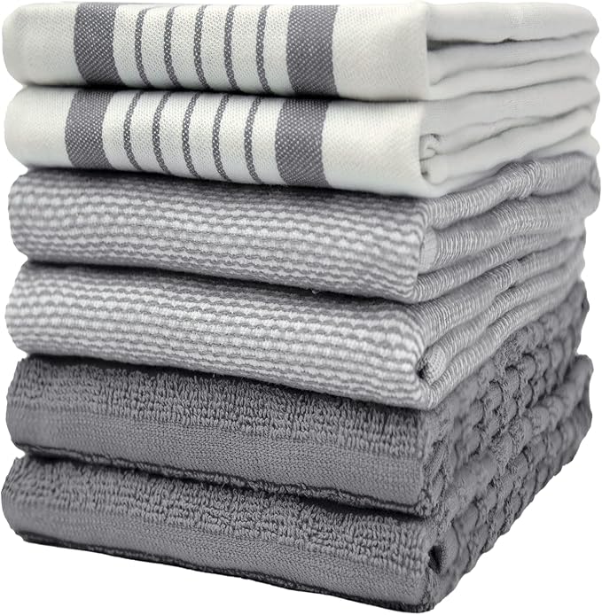 Premium Kitchen Towels | Large Cotton Dish Towels | Flat & Terry Highly