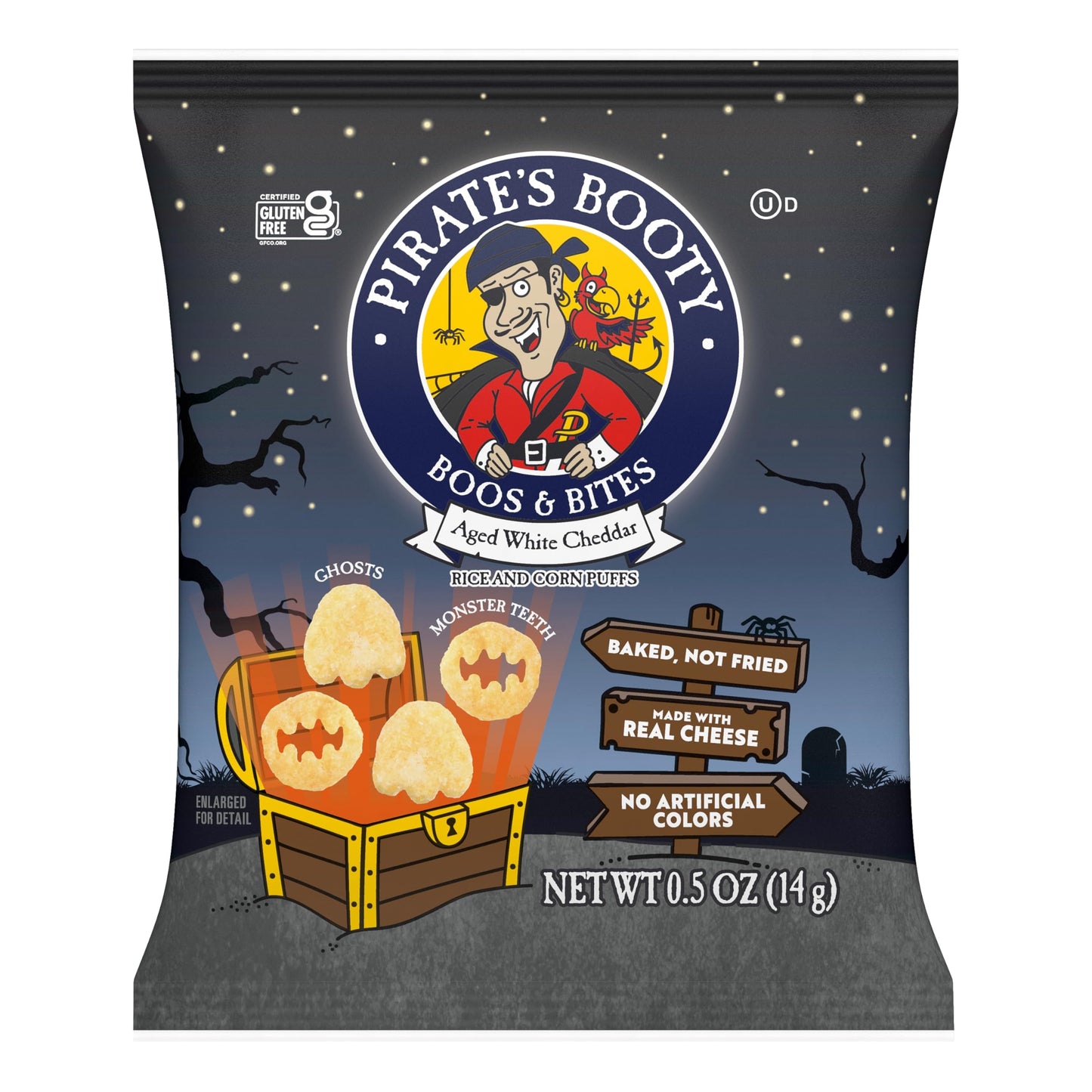 Pirate's Booty Boos & Bites, Trick or Treat Snack Bags, Gluten-Free Snacks, 0.5oz, 16 Count