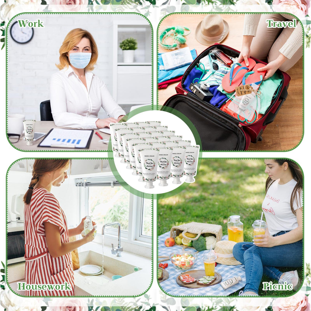 Dansib 24 Sets Employee Appreciation Gifts Hand Mini Lotion Bulk Travel Size Hand Cream Inspirational Thank You Gifts for Employee Staff Teachers Coworkers Team Nurse(Elegant)