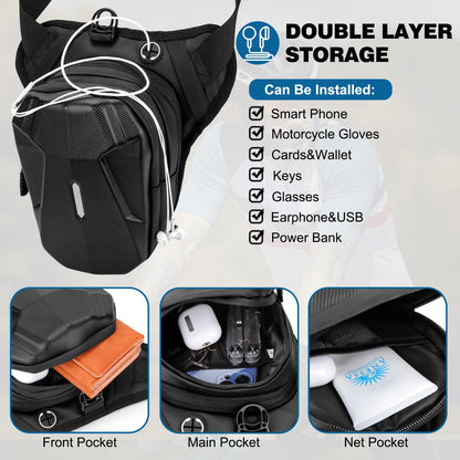ISEYOU Thigh Bag, Motorcycle Leg Bag for Men Women, Drop Leg Bag with Removable Leg Straps, Multifunctional Gear Bags for Cycling Hiking Camping Fishing Travel Outdoor