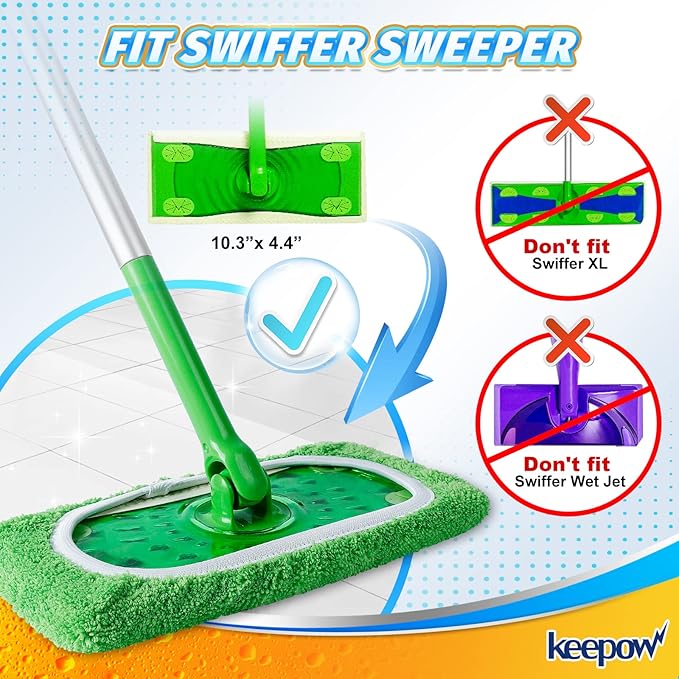 KEEPOW Reusable Mop Pads Compatible