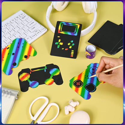 Ulema 218 Pcs Video Game Party Favors With Video Game Pencils Pencil Sharpener Slap Bracelets Stickers and Erasers for Video Game Gamer Birthday Party Supplies