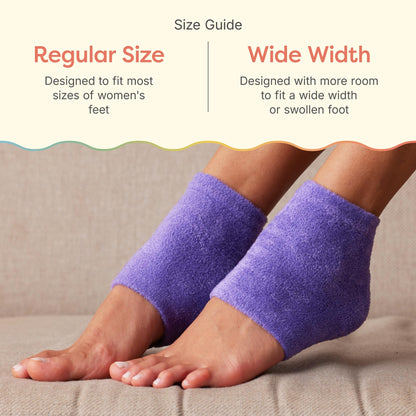 ZenToes Moisturizing Socks for Cracked Heel Treatment, Vitamin E, Olive Oil and Jojoba Oil Infused Heel Socks, Spa Gifts for Women, Mothers Day Gifts (Fuzzy Lilac Purple, Regular)