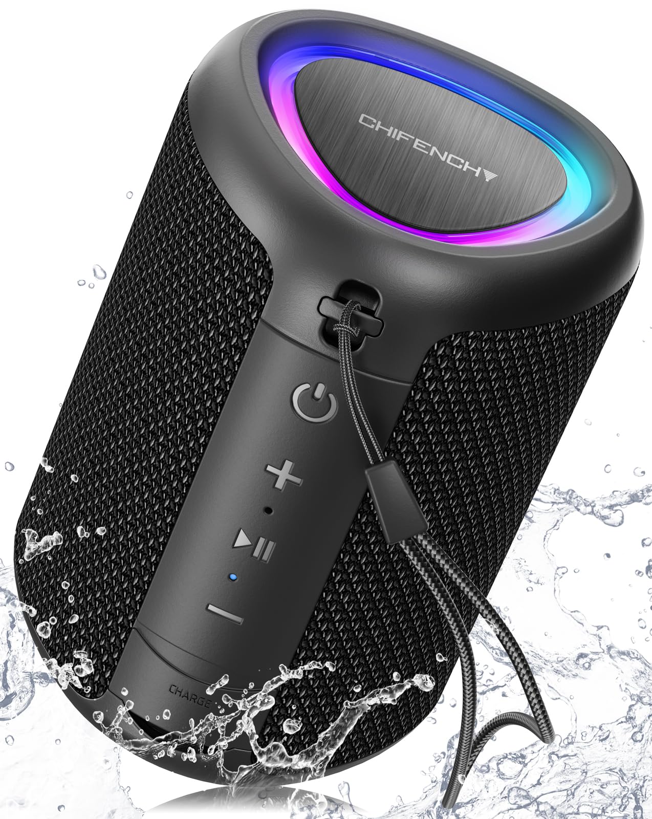 Portable Bluetooth Speaker Beach Vacation Essentials: Powerful Crystal Clear Sound/Dynamic Light/IPX5 Waterproof/All Day Playtime/BT 5.3/TWS Paring, Small Wireless Speaker for Outdoor|Travel|Camping