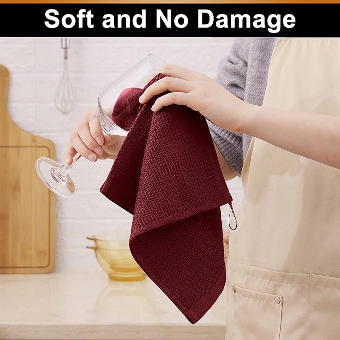 Homaxy 100% Cotton Waffle Weave Dish Cloths