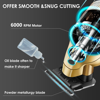 KEMEI 2293 Professional Hair/Beard Trimmer for Men Zero Gapped Hair Clippers for Barber with T Blade, Cordless Rechargeable