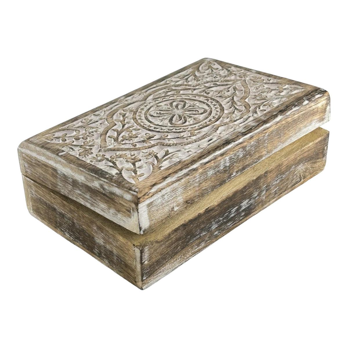 S.B.ARTS Premium Wooden Mini Jewellery Box Butterfly Floral Design-Trinket Box for Ladies-Jewellery Storage Case-Antique Look-Traditionally Handcrafted-Home Decor Accessories-Women Ideal Gift, White
