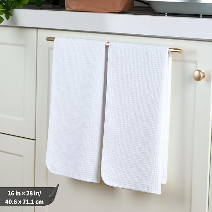 POLYTE Premium Microfiber Kitchen Dish Hand Towel Waffle Weave 12 Pack