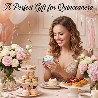 MveLwodx Quinceanera Gifts Heart Jewelry Box, Personalized Custom Jewelry Keepsake Box, Recuerdos de 15 AñOs Small Trinket Crown Box, 15th Birthday Gift Small Keepsake Boxes with Engraved Message