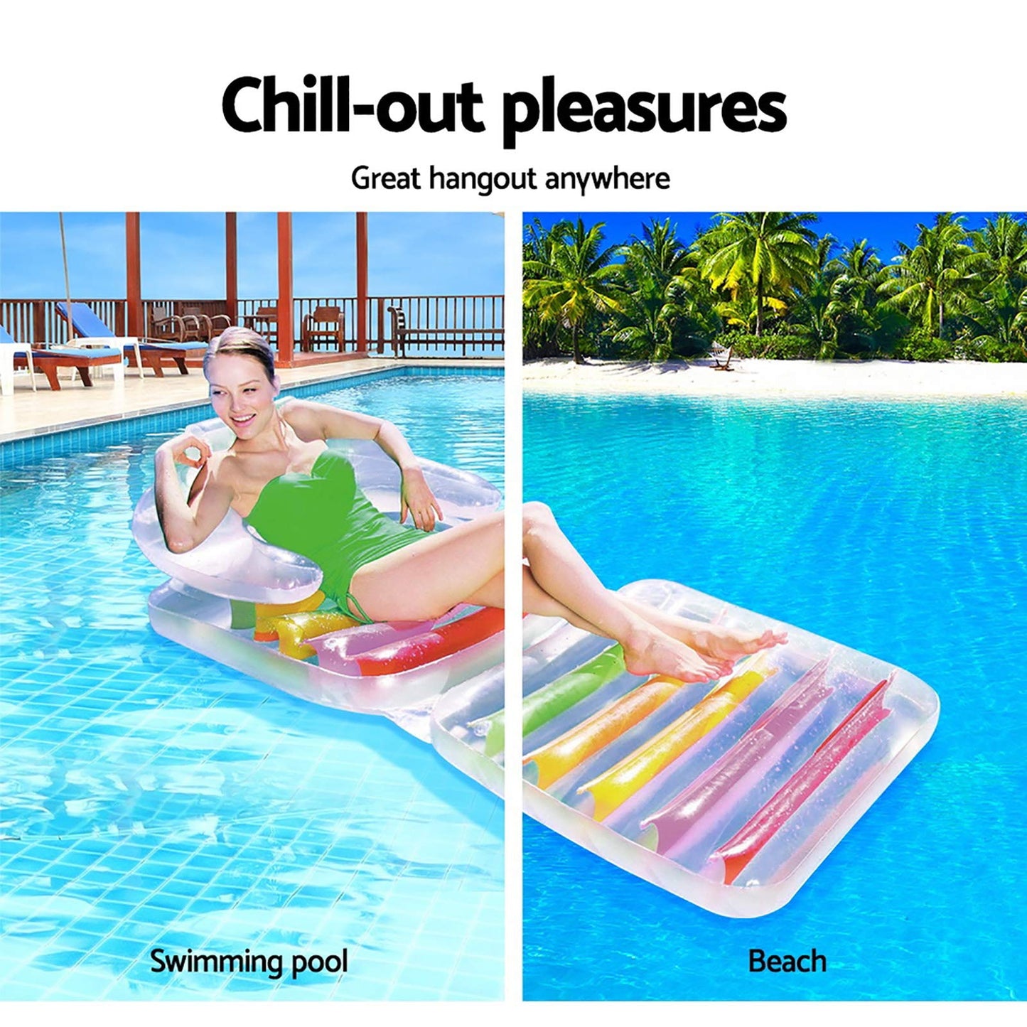 Bestway Folding Lounge Chair, Swimming Pool Float, Inflatable Pool Lounger