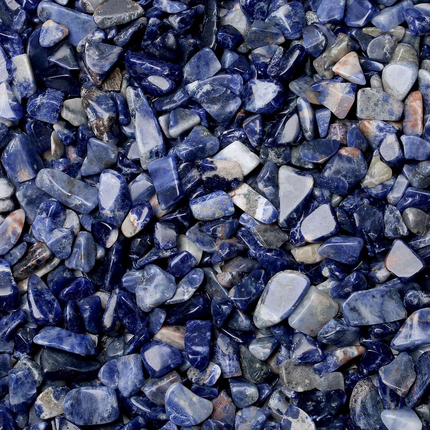 LAIDANLA Sodalite 1lb Crystal Polished Tumbled Stones Irregular Shaped Crystal Chips Bulk Natural Gemstone Aquarium Gravel Rocks Vase Filler Fish Tank Gravel Home Decoration