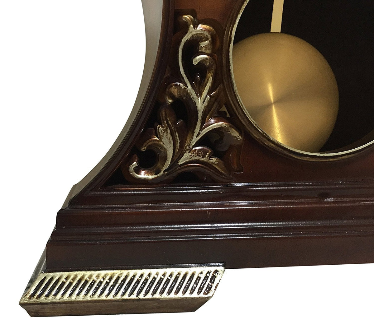 Le'raze Elegant, Decorative,Grandfather Clock Hand Painted Wood Modern Mantel with Swinging Pendulum Shelf,Tabletop,Desk,Buffet, Color Mahogany
