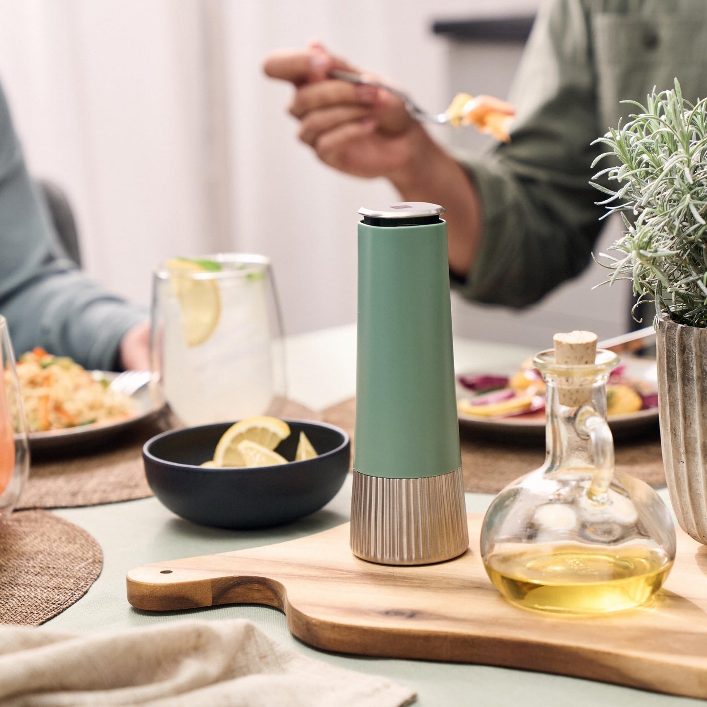 ZWILLING Spices Upside-Down Manual Spice Mill, Sage Green