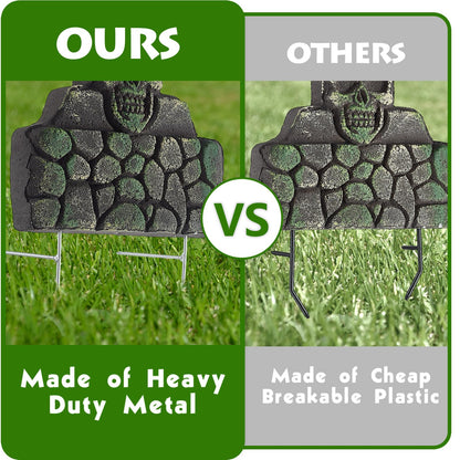 Pack of 24 Metal Halloween Tombstone Stakes Heavy Duty T-Shaped for Graveyard Styrofoam Decorations
