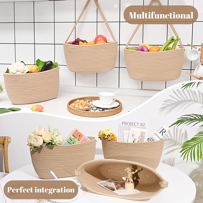 Hanging Basket, 3-Tier Wall Baskets, Over the Door Organizer