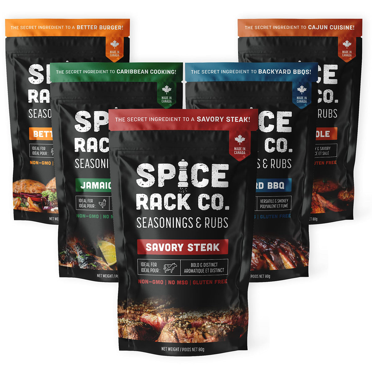 Spice Rack Co. BBQ Seasonings And Rubs - Smoking & Grilling Spices and Seasonings Sets, Grilling Accessories & Smoker Accessories, Unique Fathers Day Gift For Dad, Gifts For Father's Day (5 Pack)