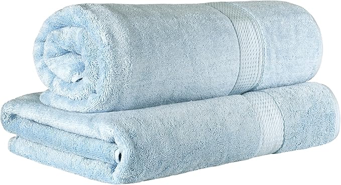 SUPERIOR Egyptian Cotton Pile Bath Sheet Set of 2, Ultra Soft Luxury Towels