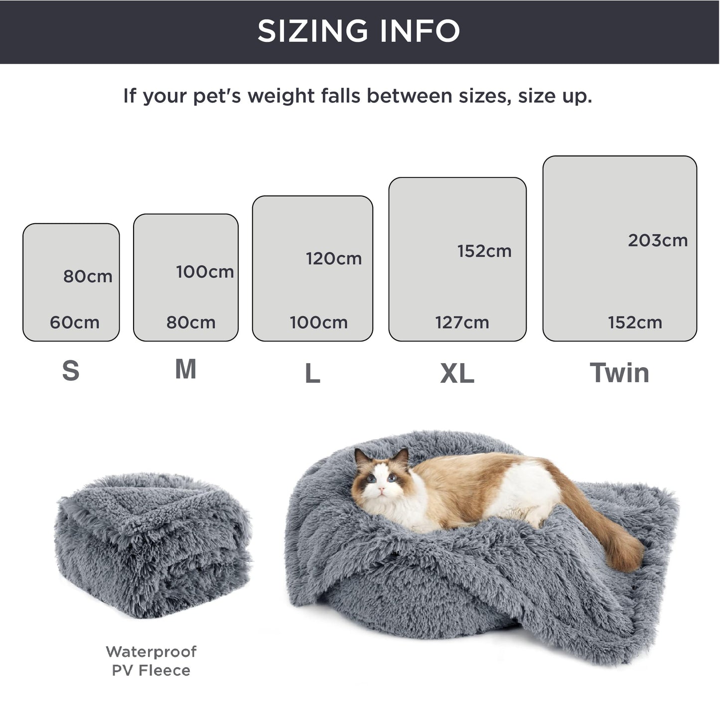 Bedsure Waterproof Dog Blankets Large - 100x120cm Dog Blankets Large Washable for Dogs, Fluffy Pet Throw Blanket for Sofa Bed Protector, Grey