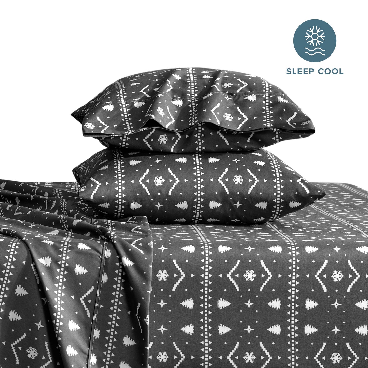 Bare Home Queen - Christmas Sheet Set - Luxury 1800 Ultra - Double Brushed Soft Microfiber - Deep Pockets - Easy Fit - 4 Piece Set - Holiday Bed Sheets (Queen, Winter Alpine)