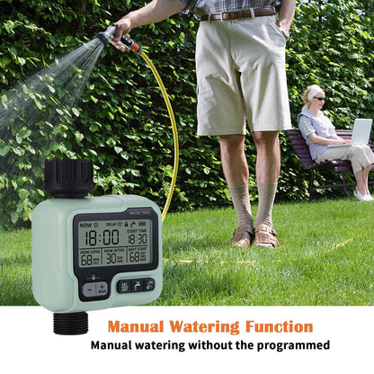 Johgee Water Timer, Watering Computer, Control Irrigation System for Garden Lawn, Automatic Irrigation, Rain Delay, Manual Control and Child Lock