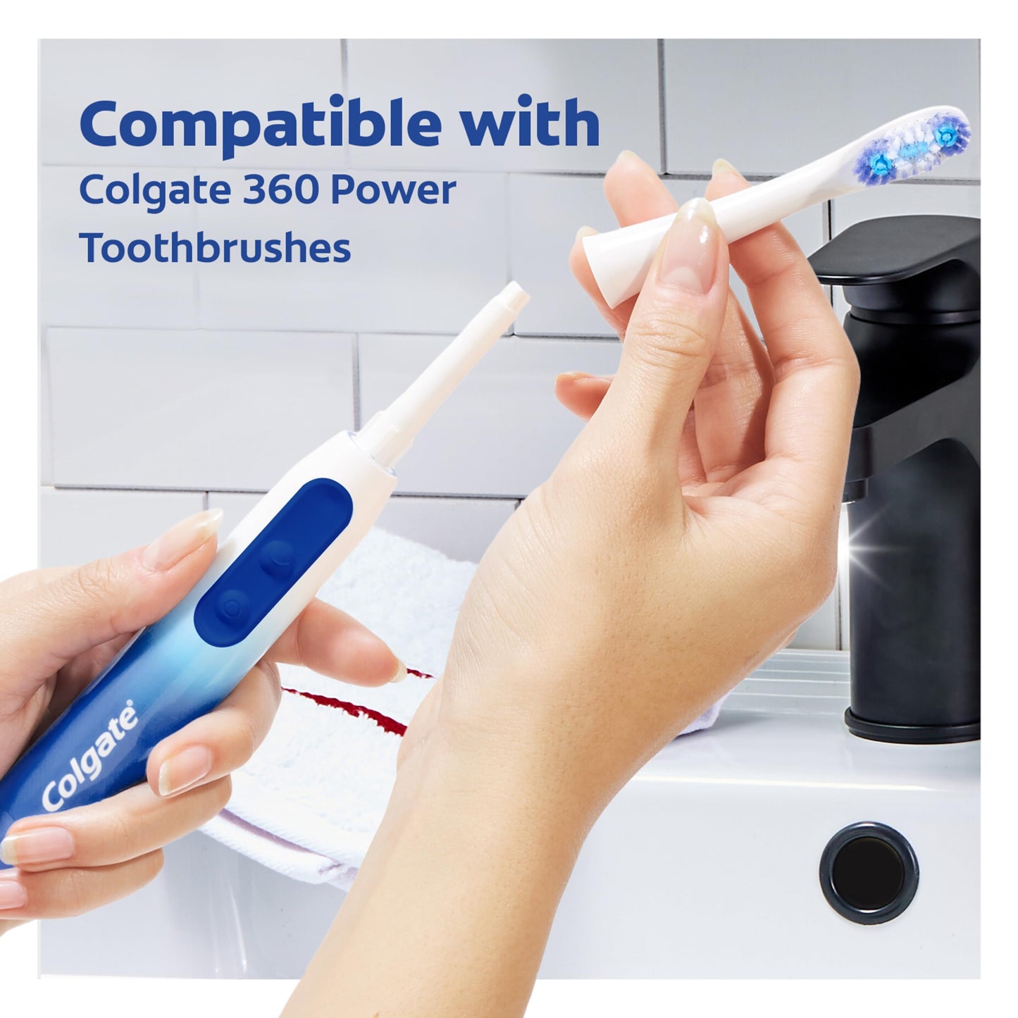Colgate 360 Floss Tip Sonic Powered Battery Toothbrush Refill Pack - 2ct