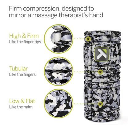 TRIGGERPOINT Performance Therapy Grid Foam Roller for Exercise, Deep Tissue Massage and Muscle Recovery, Original (13-Inch), Grey Camo