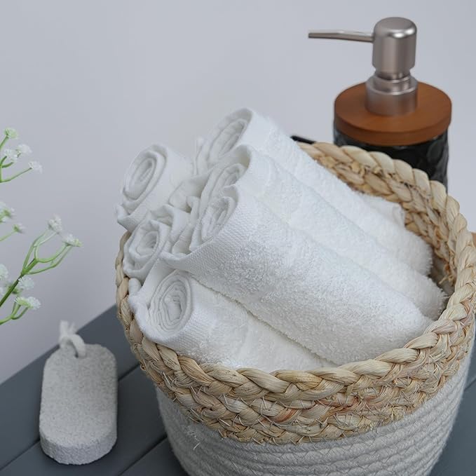 Tens Towels Pack of 60 Washcloths, 12 x 12 Inches, Lighter Weight, Quick to Dry