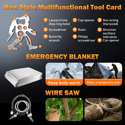 Survival Gear Kit for Men: 27-in-1 Complete Tools & Camping Accessories for Hiking, Fishing, Emergency | The for Husband, Dad, Boyfriend
