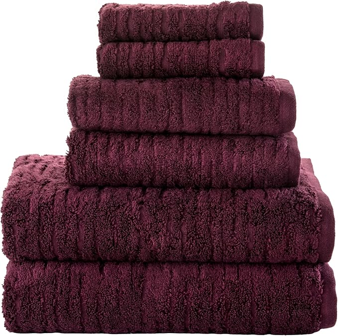 SKL Home CloudSoft 100% Cotton Luxury 6-Piece Towel Set, 600 GSM, Ultra Plush &