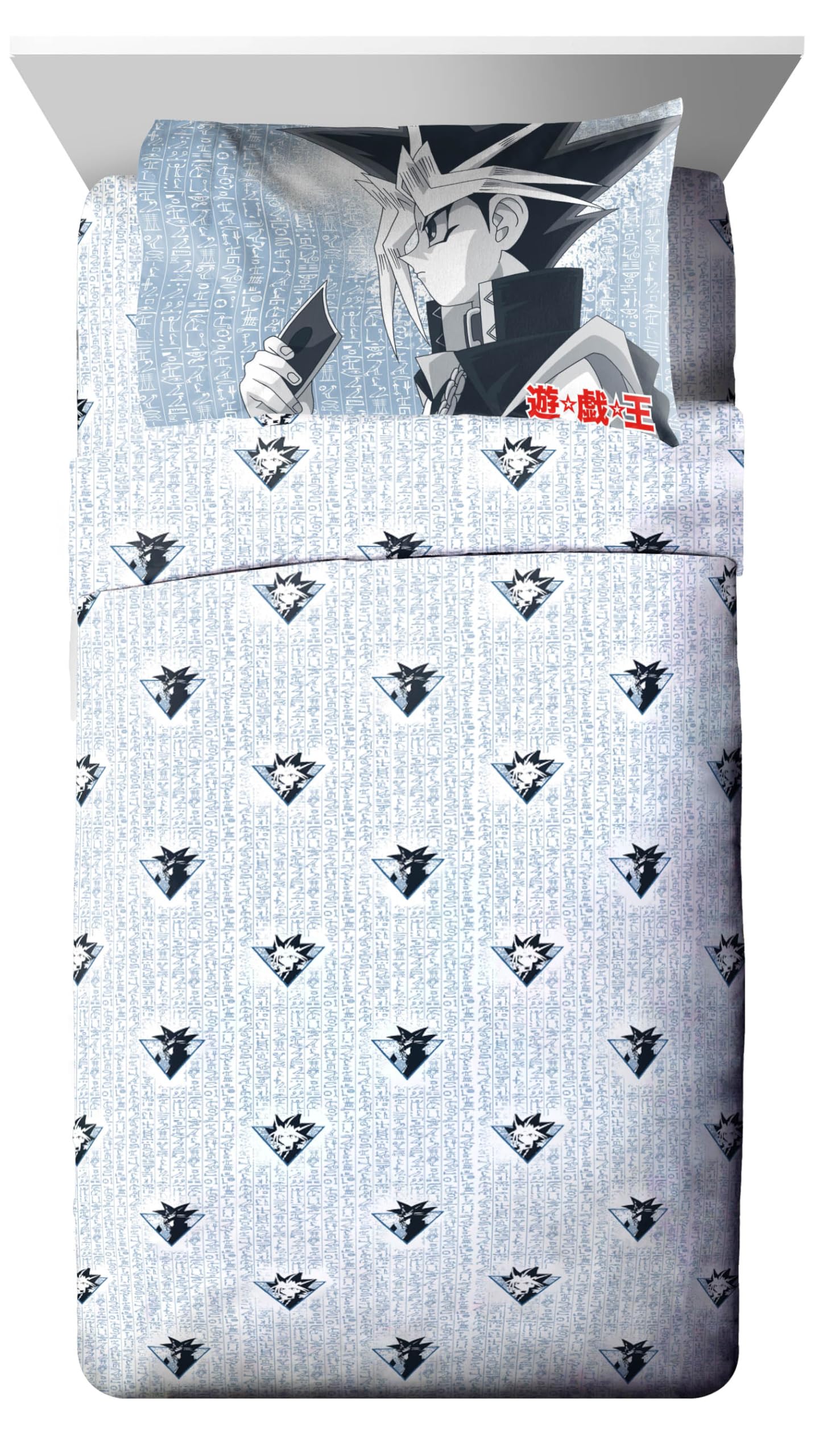 Jay Franco Yu-Gi-Oh! Twin Size Comforter Set - 5 Piece Bedding Includes Sheet Set & Pillow Covers - Super Soft Cozy Bedding
