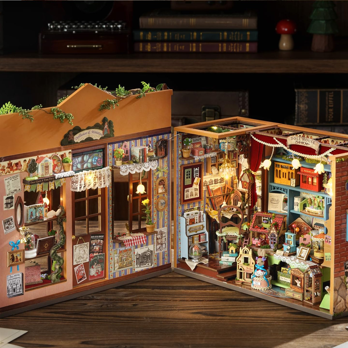 ESTUSR DIY Miniature Dollhouse Kit, 1:24 Scale Wooden 3D Puzzle Model Building Set,Creative Craft Hobby for Adults, Unique Home Decor Gift- Once Upon a Time