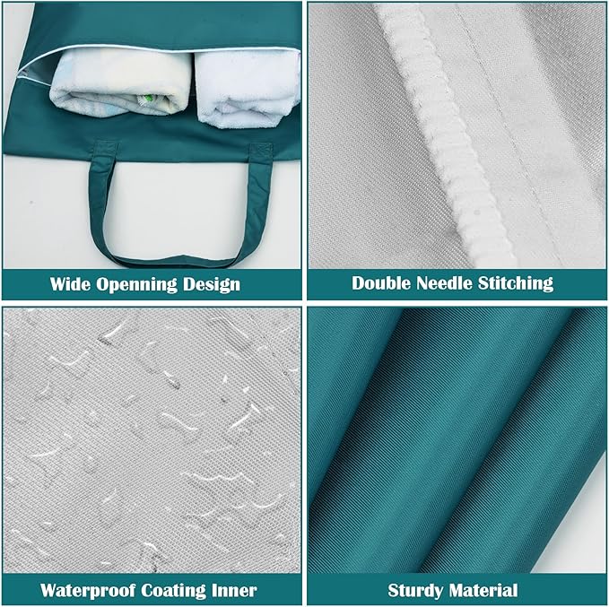 2 Pcs Large Travel Laundry Bag Washable Waterproof Wet Bag Dirty Clothes Bag
