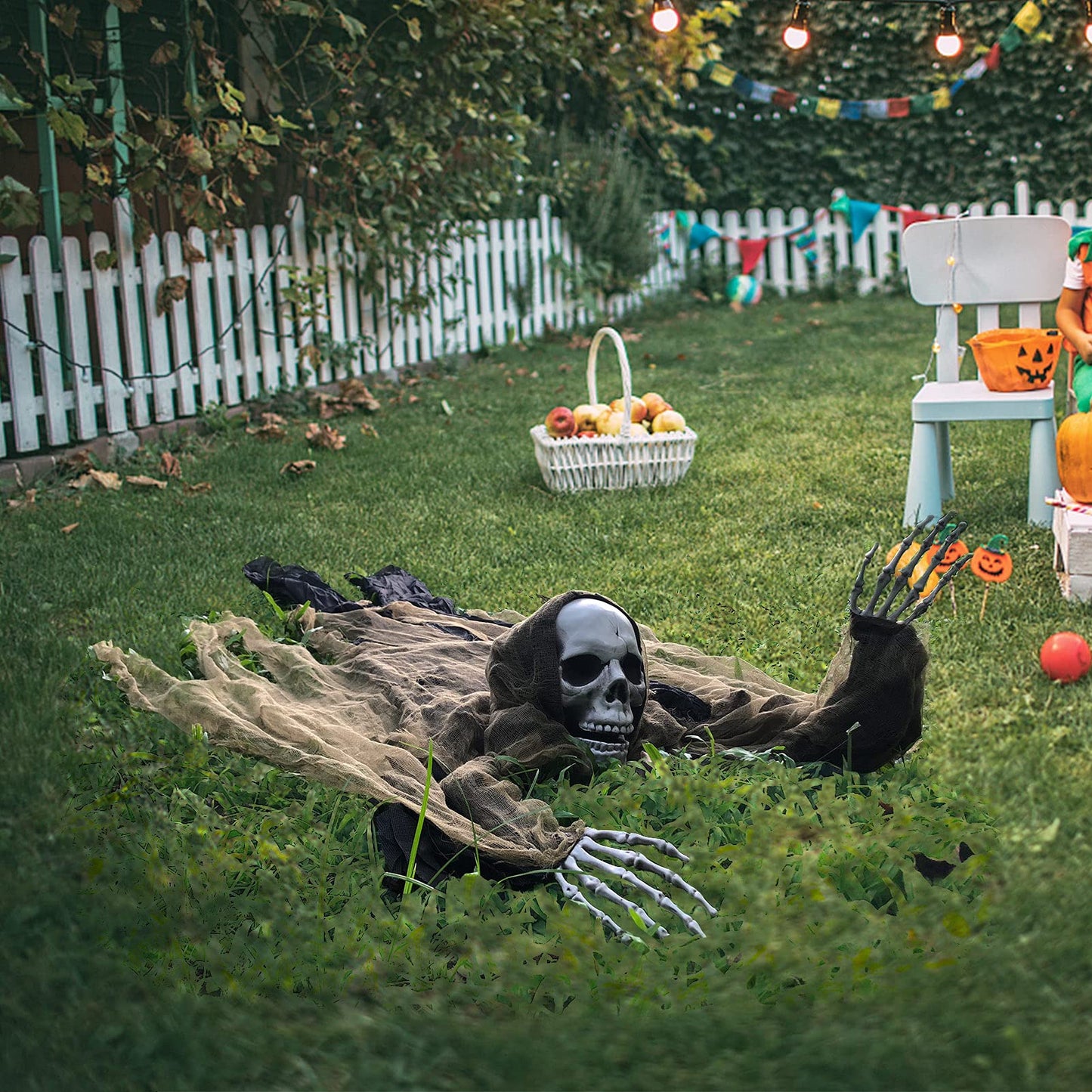 ESSENSON Halloween Zombie Groundbreaker, 65 Inch Skeleton Prop for Outdoor, Lawn, Yard, Patio Decoration, Graveyard Haunted House Decor