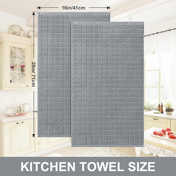 Homaxy Premium Cotton Kitchen Towels 16"x 28", Large Natural Ring Spun 390 GSM